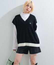 FRED PERRY × Ray BEAMS / 別注 ケーブル ニット ベスト