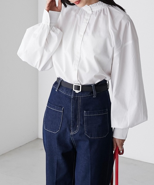 BONLECILL（ボンルシール）の「マルチウェイ ボウタイリボンアソートティペットブラウス（シャツ/ブラウス・レディース・ネイビー系1/ブラウン系1/オフホワイト/ブラック・FREE）」の11枚目の写真