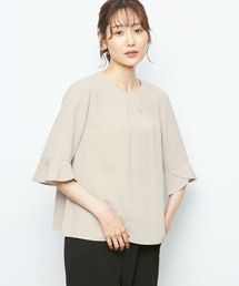 【洗濯可能・シワになりにくい】★セットアップ対応★ベルスリーブブラウス