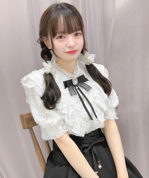 ROJITA（ロジータ）の「Vフリルフェザー半袖ブラウス（シャツ/ブラウス