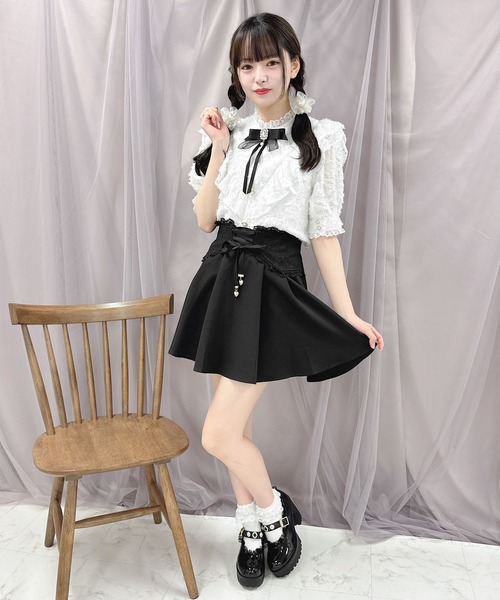 セール】Vフリルフェザー半袖ブラウス（シャツ/ブラウス）｜ROJITA