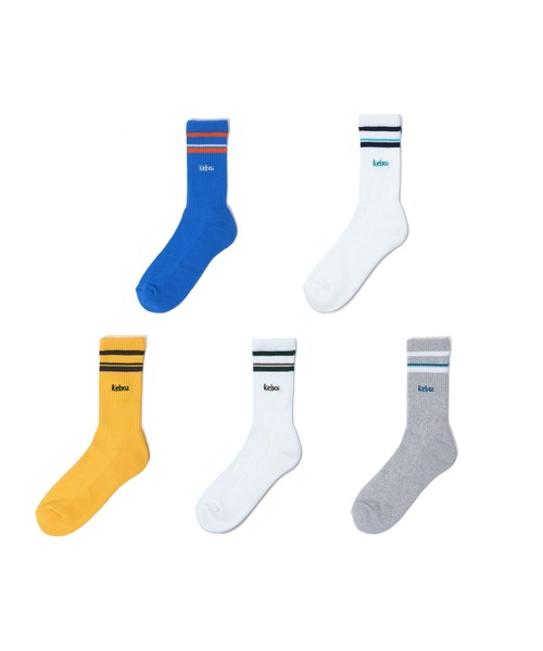KEBOZ（ケボズ）の「KW SOCKS（ソックス/靴下・メンズ・ホワイト×グリーン/ブルー/ホワイト×ブルー/グレー/イエロー・MEDIUM/LARGE）」の11枚目の写真