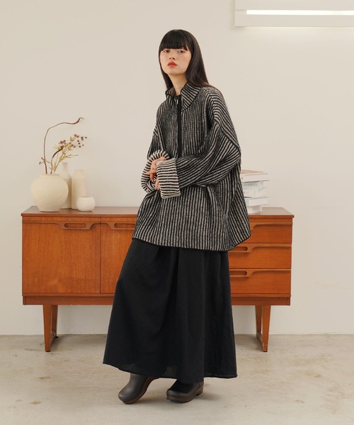 Aphlotus（アプロタス）の「モヘアタッチ バイカラーストライプ