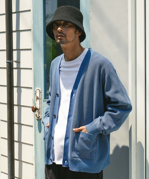 BAYFLOW（ベイフロー）の「メランジトーンレイヤードカーディガン（カーディガン/ボレロ・メンズ・ブラック/ブラウン/カーキ/ブルー・MEDIUM/LARGE）」の4枚目の写真