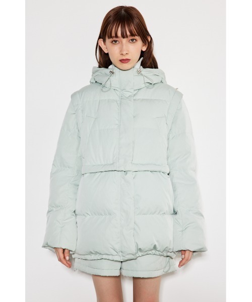 新品タグ付　リエンダ　マルチWAY ダウンジャケット ラベンダー rienda（リエンダ）の「マルチWAYショートダウンジャケット（ダウン