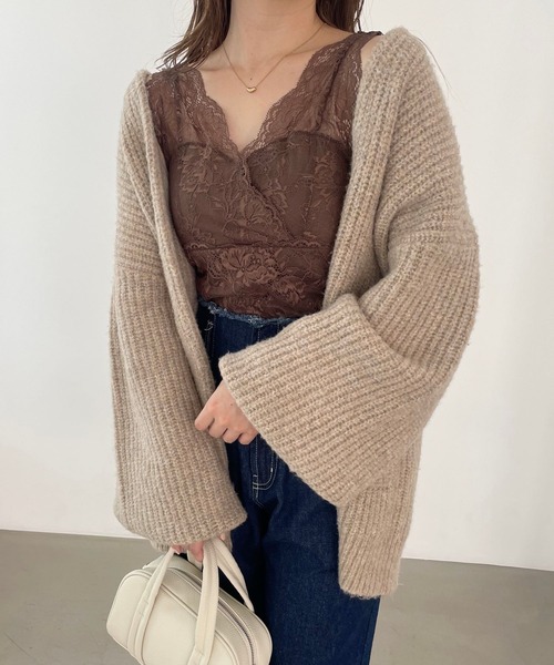 mysty woman（ミスティウーマン）の「［追加1］カップツキレースインナータンク 982625（タンクトップ・レディース・グレイッシュブルー/オフホワイト/ブラック/ブラウン・FREE）」の14枚目の写真