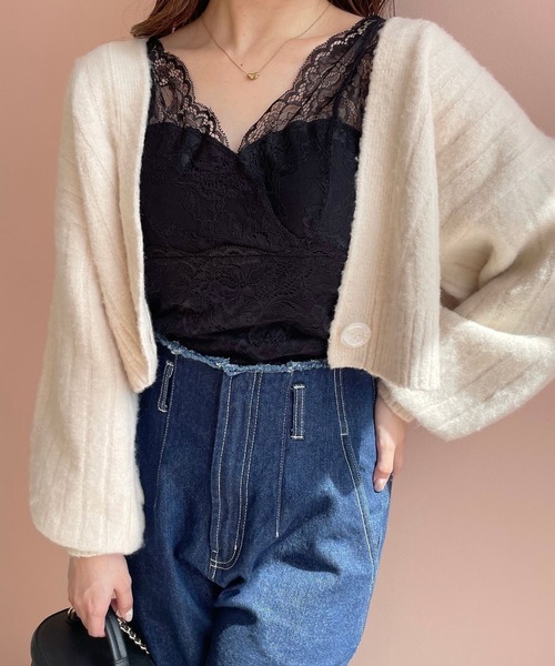 mysty woman（ミスティウーマン）の「［追加1］カップツキレースインナータンク 982625（タンクトップ・レディース・グレイッシュブルー/オフホワイト/ブラック/ブラウン・FREE）」の12枚目の写真