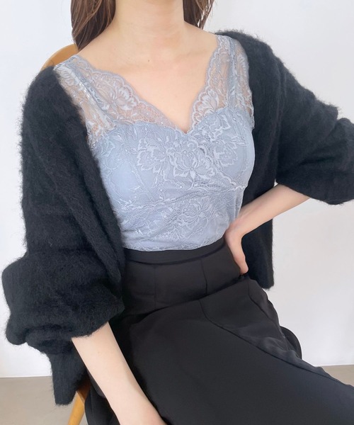 mysty woman（ミスティウーマン）の「［追加1］カップツキレースインナータンク 982625（タンクトップ・レディース・グレイッシュブルー/オフホワイト/ブラック/ブラウン・FREE）」の16枚目の写真