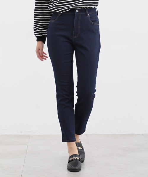 Honeys（ハニーズ）の「暖裏起毛デニムスキニーパンツ（股下６４ｃｍ）（デニムパンツ・レディース・ワンウォッシュ/インディゴブルー・L/M/3L/LL/S/SS）」の7枚目の写真