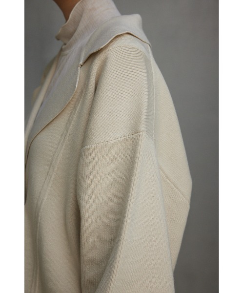 AZUL by moussy(アズールバイマウジー)の「テーラードニットジャケット(テーラードジャケット・レディース・グレー/ブラック/アイボリー・FREE)」の11枚目の写真