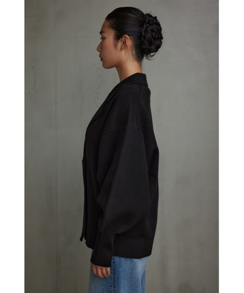 AZUL by moussy(アズールバイマウジー)の「テーラードニットジャケット(テーラードジャケット・レディース・グレー/ブラック/アイボリー・FREE)」の17枚目の写真