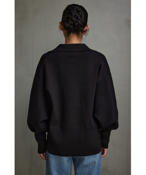 AZUL by moussy(アズールバイマウジー)の「テーラードニットジャケット(テーラードジャケット・レディース・グレー/ブラック/アイボリー・FREE)」の18枚目の写真
