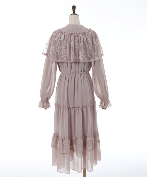 axes femme(アクシーズファム)の「レースケープティアードワンピース(ワンピース・レディース・ブラック/モカ/ワイン・MEDIUM)」の10枚目の写真