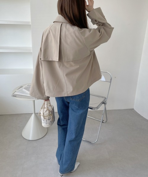 Ada.（エイダ）の「ショート トレンチコート（トレンチコート・レディース・アイボリー/ライトカーキ/ベージュ/ネイビー/ブラック・FREE）」の14枚目の写真