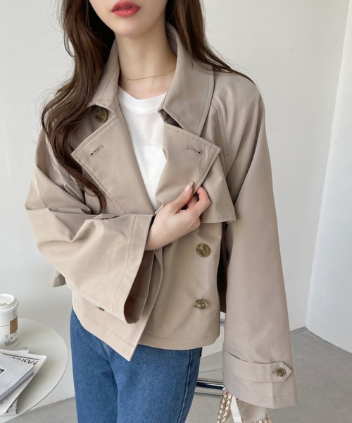 Ada.（エイダ）の「ショート トレンチコート（トレンチコート・レディース・アイボリー/ライトカーキ/ベージュ/ネイビー/ブラック・FREE）」の20枚目の写真