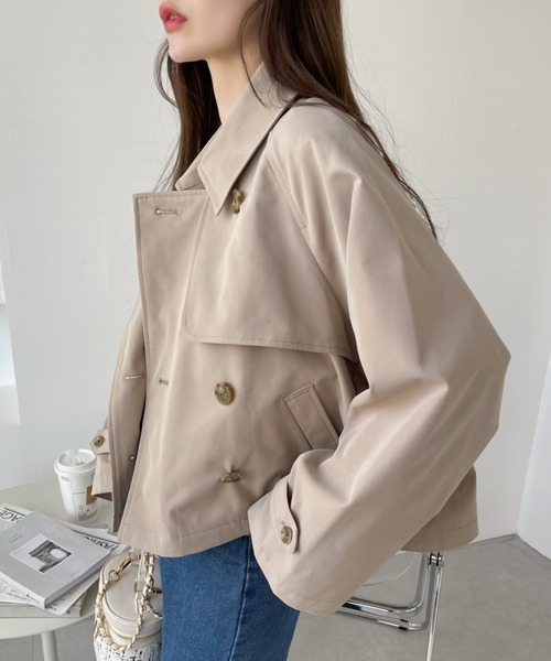 Ada.（エイダ）の「ショート トレンチコート（トレンチコート・レディース・アイボリー/ライトカーキ/ベージュ/ネイビー/ブラック・FREE）」の21枚目の写真