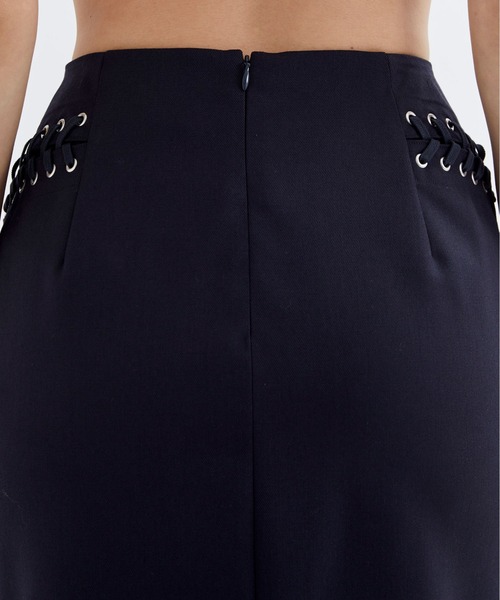 JOHN LAWRENCE SULLIVAN(ジョンローレンスサリバン)の「【JOHN LAWRENCE SULLIVAN/ジョンローレンスサリバン】WOOL GABARDINE LACE-UP SKIRT/ウールギャバジンレースアップスカート(スカート・レディース・ネイビー・XS)」の8枚目の写真
