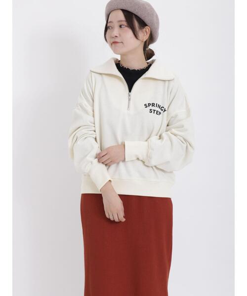 Samansa Mos2（サマンサ モスモス）の「テレコリブ配色メローハイネックカットソー（Tシャツ/カットソー・レディース・グレー/キナリ/ベージュ/ブラック・F）」の8枚目の写真