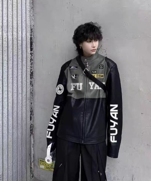 ROOPTOKYO（ループトウキョウ）の「▲フェイクレザー レーシング ライダースジャケット（ライダースジャケット・メンズ・ブラック/ブラウン・2XL/L/XL）」の6枚目の写真