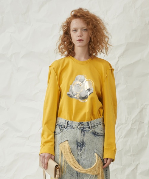 Cartoon-print 3D Shoulder Sweatshirt