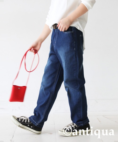 antiqua(アンティカ)の「テーパードデニムパンツ(デニムパンツ・キッズ・ライトブルー/インディゴブルー・120/130/140/150/160)」の18枚目の写真