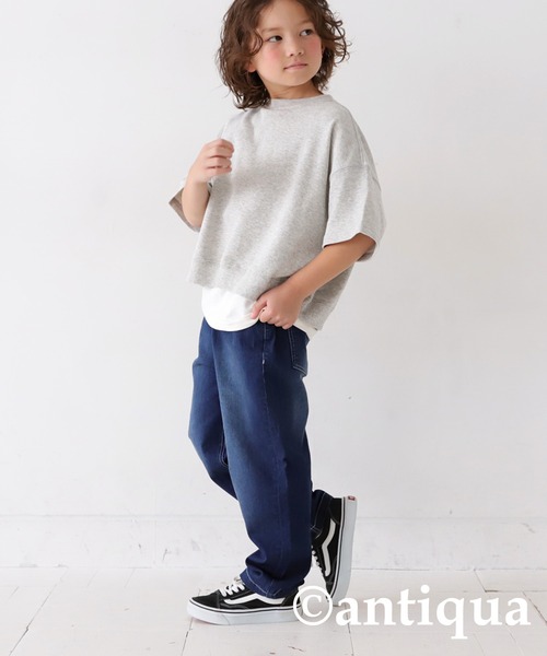 antiqua(アンティカ)の「テーパードデニムパンツ(デニムパンツ・キッズ・ライトブルー/インディゴブルー・120/130/140/150/160)」の13枚目の写真