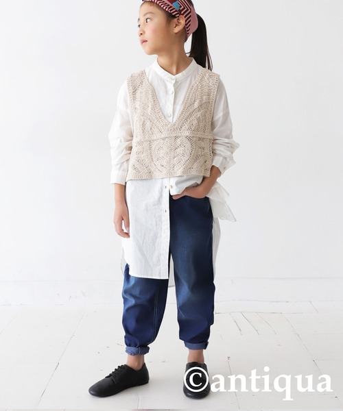 antiqua(アンティカ)の「テーパードデニムパンツ(デニムパンツ・キッズ・ライトブルー/インディゴブルー・120/130/140/150/160)」の15枚目の写真