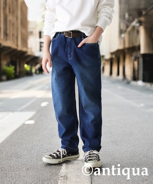antiqua(アンティカ)の「テーパードデニムパンツ(デニムパンツ・キッズ・ライトブルー/インディゴブルー・120/130/140/150/160)」の17枚目の写真
