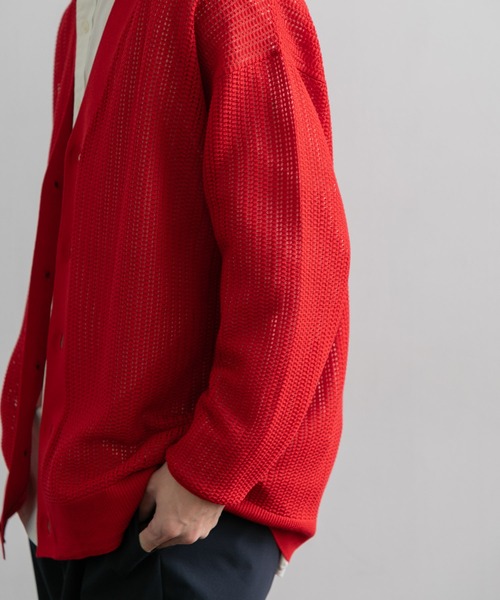 AMERICAN RAG CIE（アメリカンラグシー）の「透かしニットカーディガン（カーディガン/ボレロ・メンズ・ブラック/グレー/レッド・M/L）」の11枚目の写真