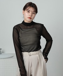 lawgy | sheer high neck tops / シアーハイネックトップス(Tシャツ/カットソー)