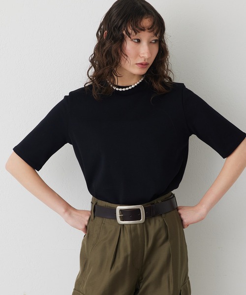 THE PAUSE(ザ ポーズ)の「【THE PAUSE】ボトルネックプルオーバー(Tシャツ/カットソー・レディース・オフホワイト/ブラック・FREE)」の8枚目の写真