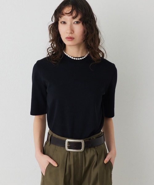 THE PAUSE(ザ ポーズ)の「【THE PAUSE】ボトルネックプルオーバー(Tシャツ/カットソー・レディース・オフホワイト/ブラック・FREE)」の10枚目の写真