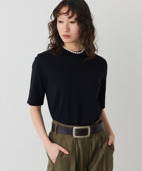 THE PAUSE(ザ ポーズ)の「【THE PAUSE】ボトルネックプルオーバー(Tシャツ/カットソー・レディース・オフホワイト/ブラック・FREE)」の9枚目の写真
