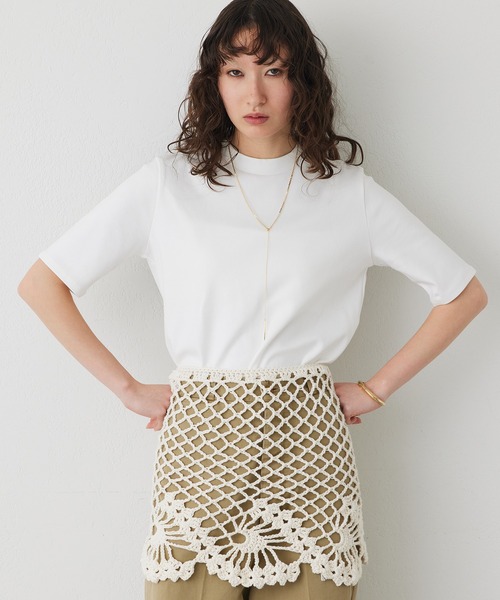 THE PAUSE(ザ ポーズ)の「【THE PAUSE】ボトルネックプルオーバー(Tシャツ/カットソー・レディース・オフホワイト/ブラック・FREE)」の12枚目の写真