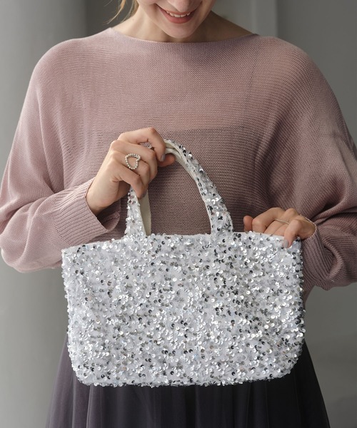 ZAKKA-BOX（ザッカボックス）の「きらきらトートバッグ（トートバッグ・レディース・ブラック/シルバー/シルバー系その他・FREE）」の3枚目の写真