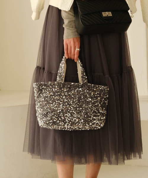 ZAKKA-BOX（ザッカボックス）の「きらきらトートバッグ（トートバッグ・レディース・ブラック/シルバー/シルバー系その他・FREE）」の11枚目の写真