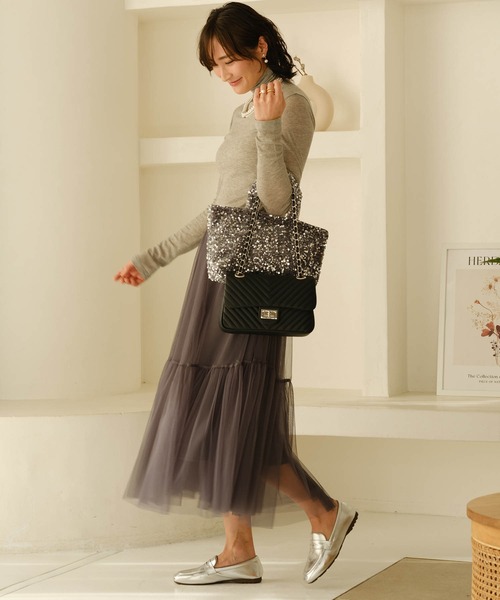 ZAKKA-BOX（ザッカボックス）の「きらきらトートバッグ（トートバッグ・レディース・ブラック/シルバー/シルバー系その他・FREE）」の12枚目の写真