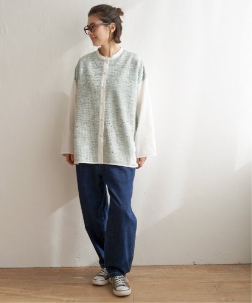 LBC（エルビーシー）の「異素材切り替えシャツ（シャツ/ブラウス・レディース・ベージュ/グレー/グリーン・M）」の9枚目の写真