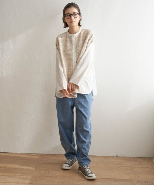 LBC（エルビーシー）の「異素材切り替えシャツ（シャツ/ブラウス・レディース・ベージュ/グレー/グリーン・M）」の13枚目の写真