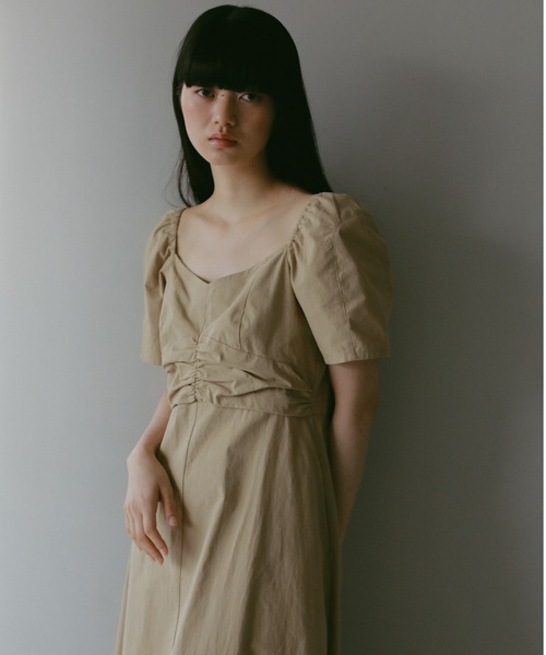 CASA FLINE（カーサフライン）の「オープンショルダーハーフ袖コットンドレス（ワンピース・レディース・ブラック/ベージュ/ホワイト・FREE）」の12枚目の写真