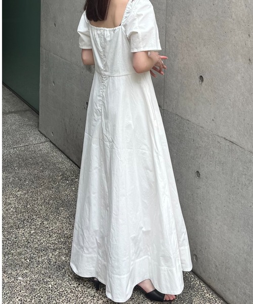 CASA FLINE（カーサフライン）の「オープンショルダーハーフ袖コットンドレス（ワンピース・レディース・ブラック/ベージュ/ホワイト・FREE）」の17枚目の写真