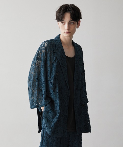 CLEL】Loose Cord Lace Short Sleeve Double Tailored Jacket