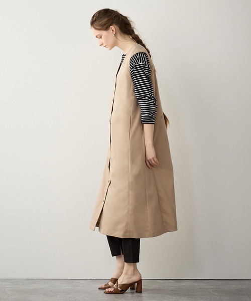 LE SOUK HOLIDAY(ルスークホリデー)の「ロングジレ(ノーカラージャケット・レディース・ブラック/ベージュ・L/M)」の18枚目の写真
