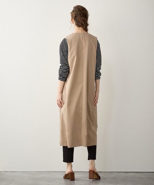 LE SOUK HOLIDAY(ルスークホリデー)の「ロングジレ(ノーカラージャケット・レディース・ブラック/ベージュ・L/M)」の19枚目の写真