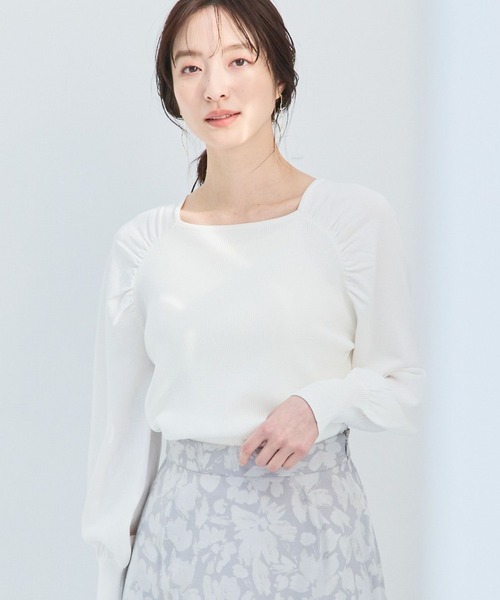 Andemiu（アンデミュウ）の「スクエアパフニット109443（ニット/セーター・レディース・ホワイト/ブラック/グリーン/ブルー・FREE）」の5枚目の写真