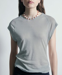 【IRIS 47】sheer capsleeve tops dress17