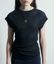 【IRIS 47】sheer capsleeve tops dress17