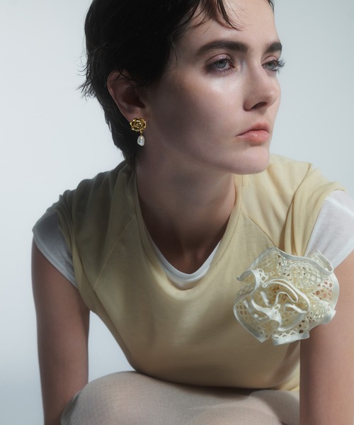 IRIS47(イリスフォーセブン)の「【IRIS 47】sheer capsleeve tops dress17(Tシャツ/カットソー・レディース・グリーン/ホワイト/ベージュ/ブラック・FREE)」の20枚目の写真
