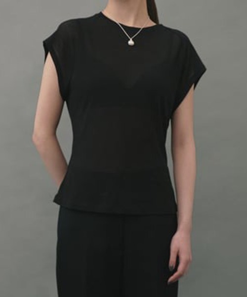 IRIS47(イリスフォーセブン)の「【IRIS 47】sheer capsleeve tops dress17(Tシャツ/カットソー・レディース・グリーン/ホワイト/ベージュ/ブラック・FREE)」の10枚目の写真