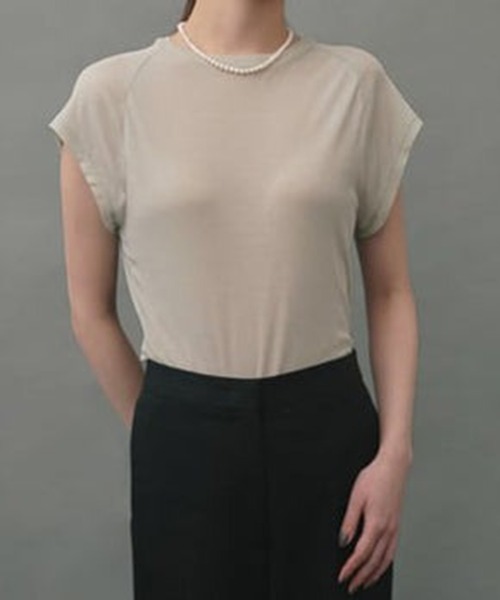 IRIS47(イリスフォーセブン)の「【IRIS 47】sheer capsleeve tops dress17(Tシャツ/カットソー・レディース・グリーン/ホワイト/ベージュ/ブラック・FREE)」の17枚目の写真
